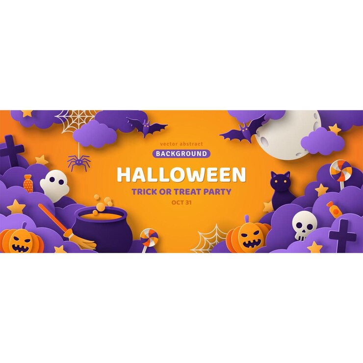 feliz banner de halloween invitación de fiesta de halloween