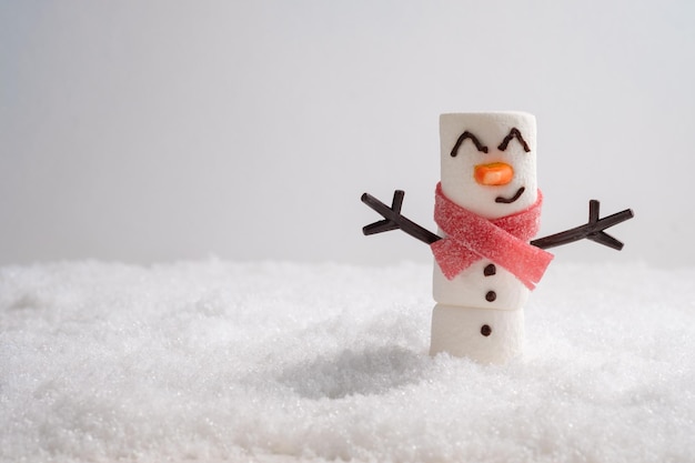 Feliz boneco de neve de marshmallow engraçado