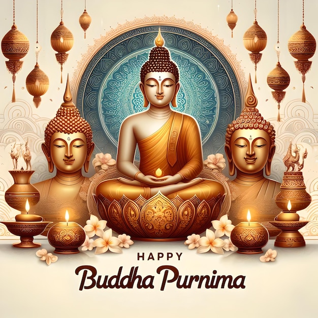 Feliz Buda Purnima Design Ai Gerado