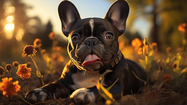 Feliz Bulldog Francés en el ParquePremiado