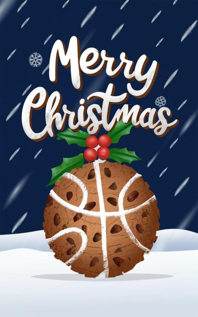 Feliz canasta de Navidad Bola hecha de galletas