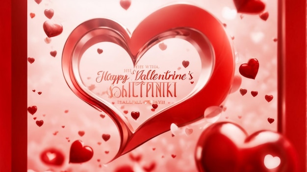 Feliz cartão de Dia dos Namorados convite cartão de casamento corações vermelhos em fundo rosa