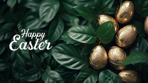Feliz cartão de saudação de páscoa para a celebração da páscoa conceito de decoração festiva de férias