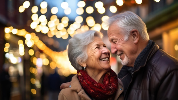 Feliz casal de velhos apaixonados