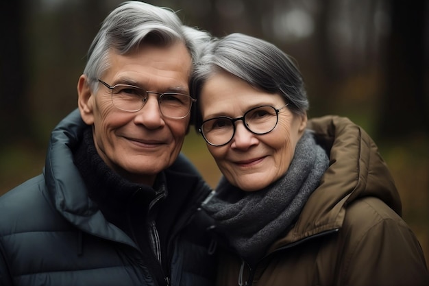 Feliz casal sênior no parque