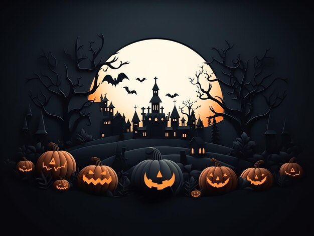 Feliz celebração de halloween conceito de fundo estilo de ilustração de design de férias