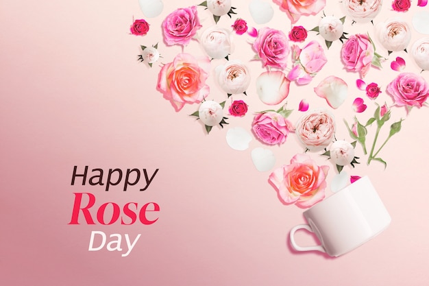 Feliz celebração do dia das rosas