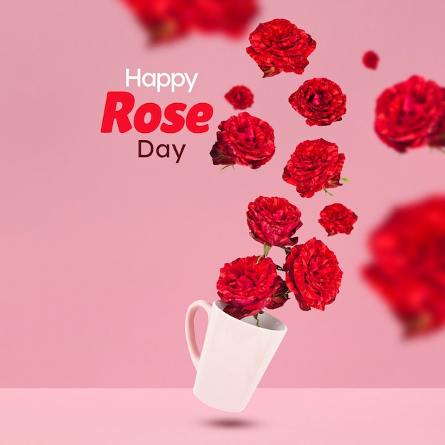 Foto feliz celebração do dia das rosas