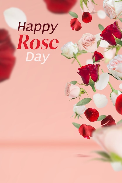 Foto feliz celebração do dia das rosas