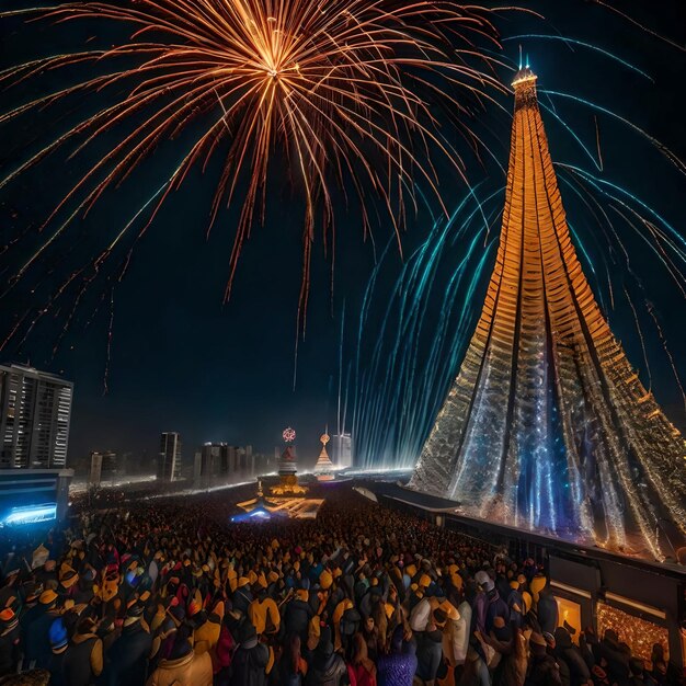 Foto feliz celebración del año nuevo.