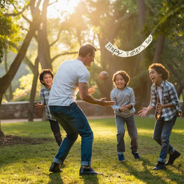 Foto feliz celebración del día del padre.