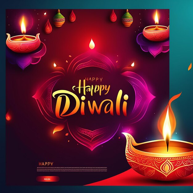 Foto la feliz celebración de diwali es el colorido fondo del festival de las luces generado