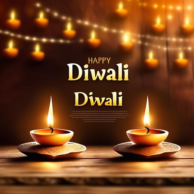 Feliz celebración de Diwali es el telón de fondo del festival de las luces Generado Ai