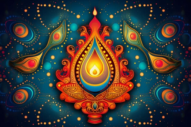 Foto feliz celebración de diwali