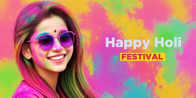 Foto feliz celebración del festival de holi