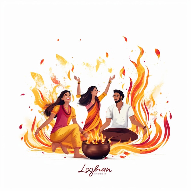 Feliz celebración de Lohri en png