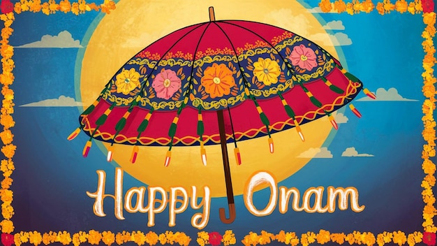 feliz celebración de Onam con diseño de ilustración vectorial abstracto