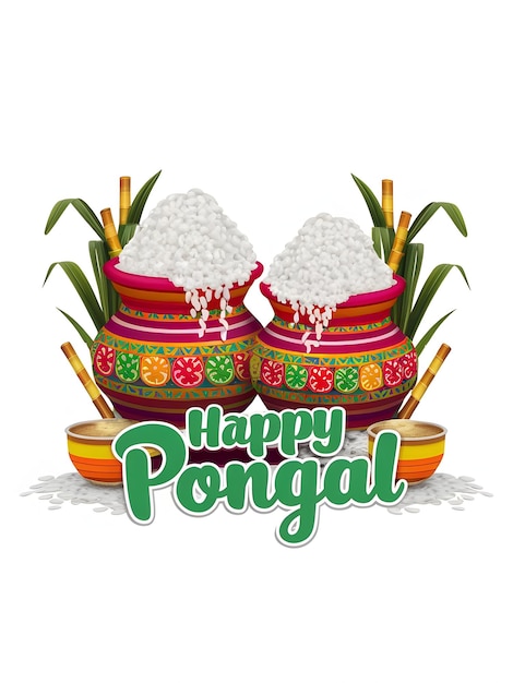Feliz celebración de Pongal Poster de redes sociales y tarjeta de felicitación
