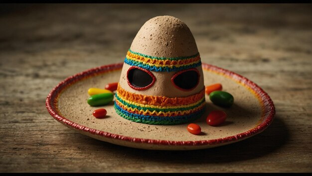 feliz cinco de mayo sombrero mexicano sombrero que tiene caramelo en él