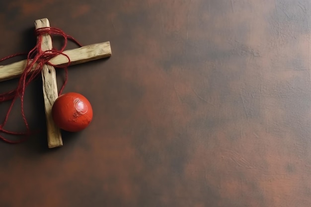 Feliz concepto de celebración del viernes santo con corona de espinas biblia cruz cristiana y espacio de copia