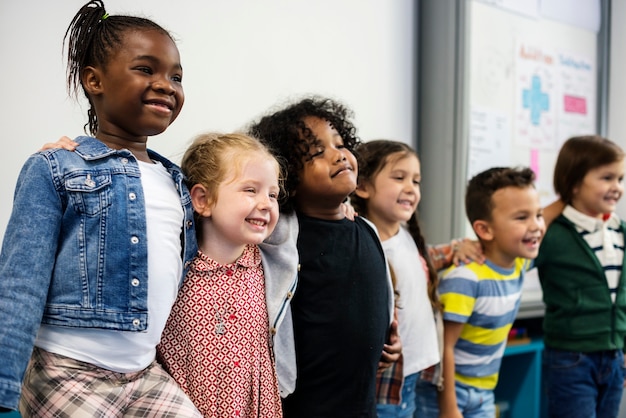 Feliz, crianças, em, escola elementar