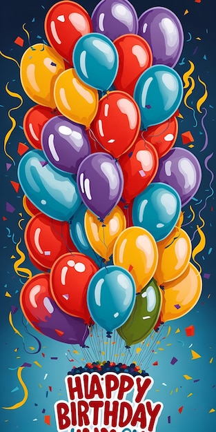 feliz cumpleaños colorido globos papel tapiz