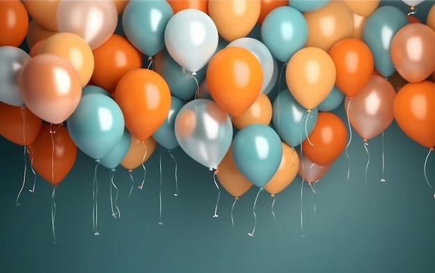 Feliz cumpleaños elegante con globos realistas