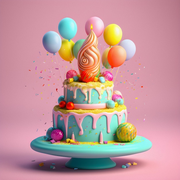 feliz cumpleaños fondo 3d