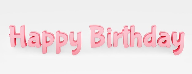 Feliz cumpleaños frase caligráfica sobre fondo blanco. ilustración 3d