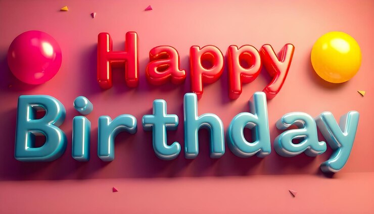 Foto feliz cumpleaños ilustración de letrero 3d en un fondo hermoso