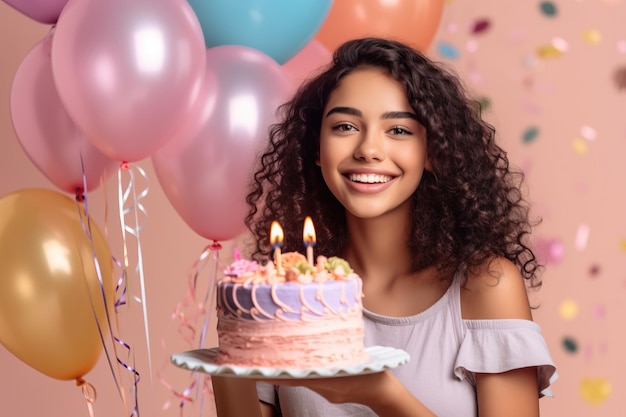 Foto feliz cumpleaños joven con un regalo