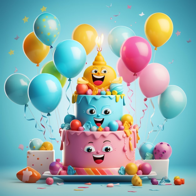Feliz cumpleaños sonrisa tarjeta de felicitación Vector