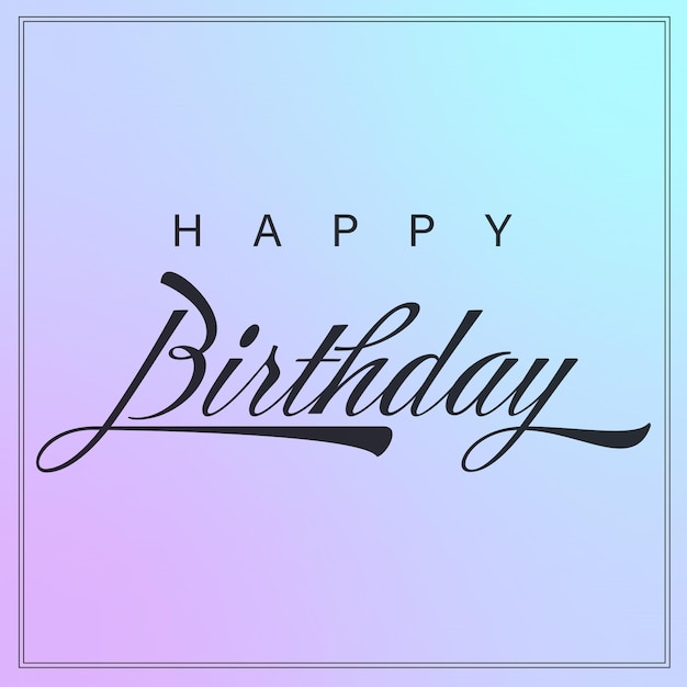 Feliz cumpleaños tarjeta de caligrafía