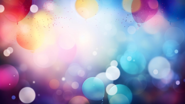 Feliz cumpleaños tarjeta vectorial con Bokeh colorido