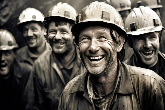 Feliz de trabalhadores da mina de ouro na mina de ouro Gerar Ai