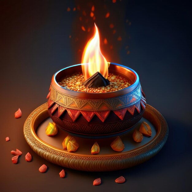 feliz decoración de diwali celebración de lohri