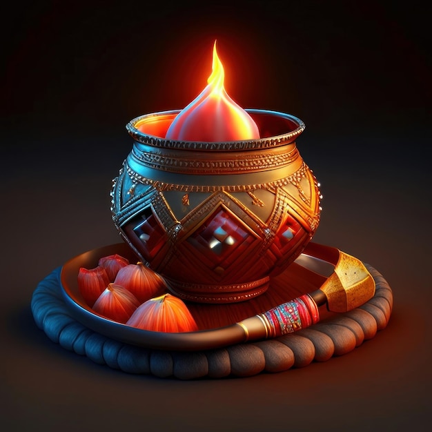 feliz decoración de diwali celebración de lohri