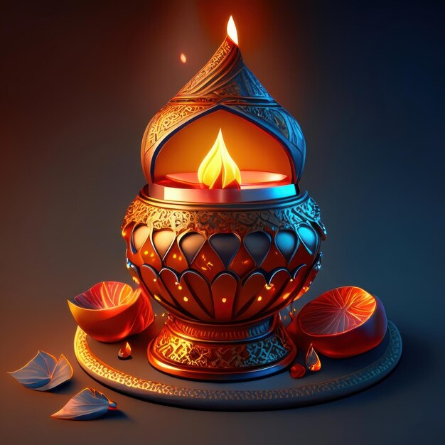 Foto feliz decoración de diwali celebración de lohri