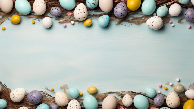 Feliz decoración de Pascua fondo coloridos huevos de Pascua con fondo día de Pascua