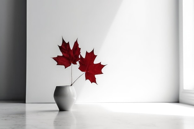 Feliz Día de Canadá Celebrando el cumpleaños de Canadá Los canadienses muestran su orgullo por su historia, cultura y logros Bandera festiva hoja de arce color rojo IA generativa