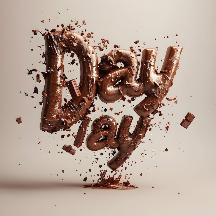 Foto feliz día del chocolate con diseño de texto para tarjeta de felicitación carta del día del chocolate