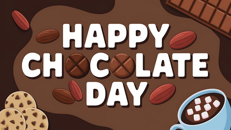 Foto feliz día de chocolate con golosinas y cacao