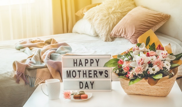 Feliz dia das mães com flores