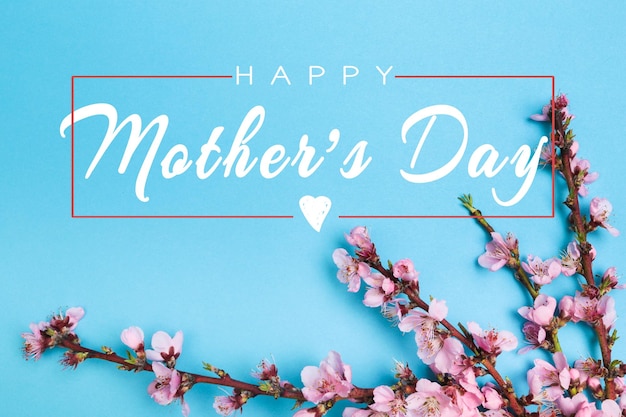 Feliz dia das mães com uma linda flor em flor