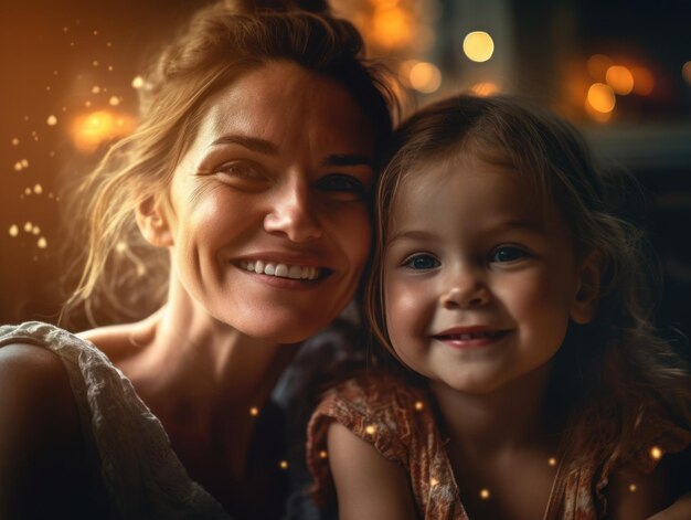 Foto feliz dia das mães mather e filha sorrindo alegremente generative ai