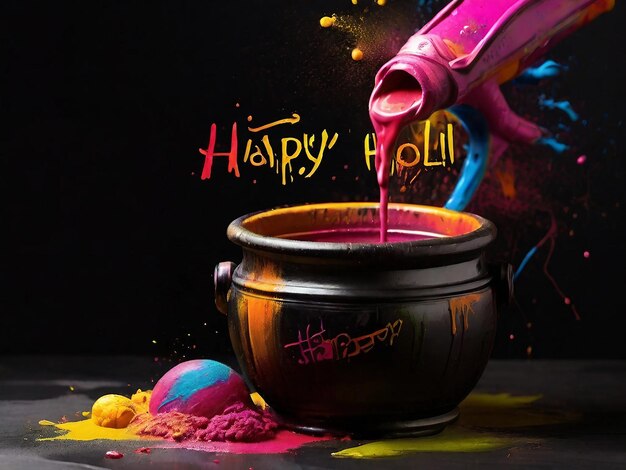 Foto feliz dia de holi festival indiano ai gerado imagem