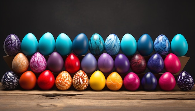 Feliz Dia de Páscoa com Ovos de Páscua Decorativos