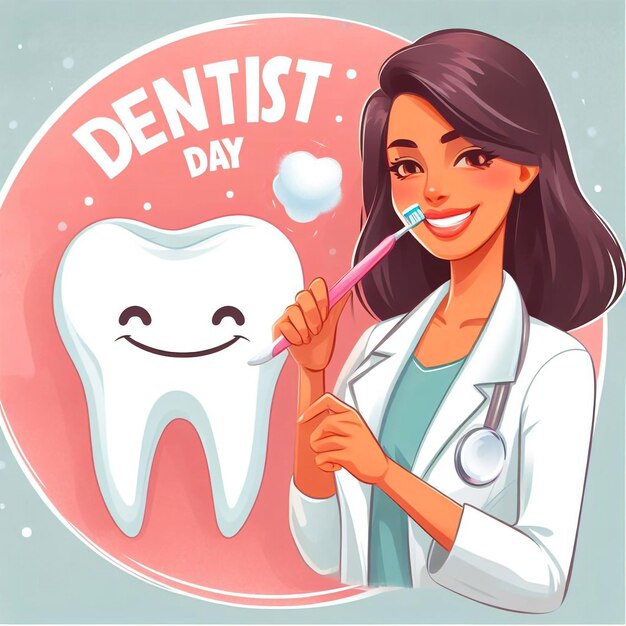 Un feliz día de dentista y dentista