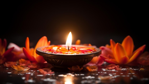 Feliz día de Diwali decorativo en el contexto de la celebración del festival tradicional