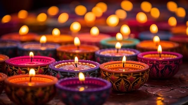 Feliz día de Diwali decorativo en el contexto de la celebración del festival tradicional